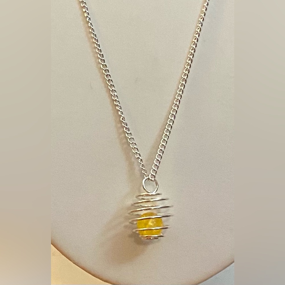 NEW Citrine Crystal in a Cage necklace
